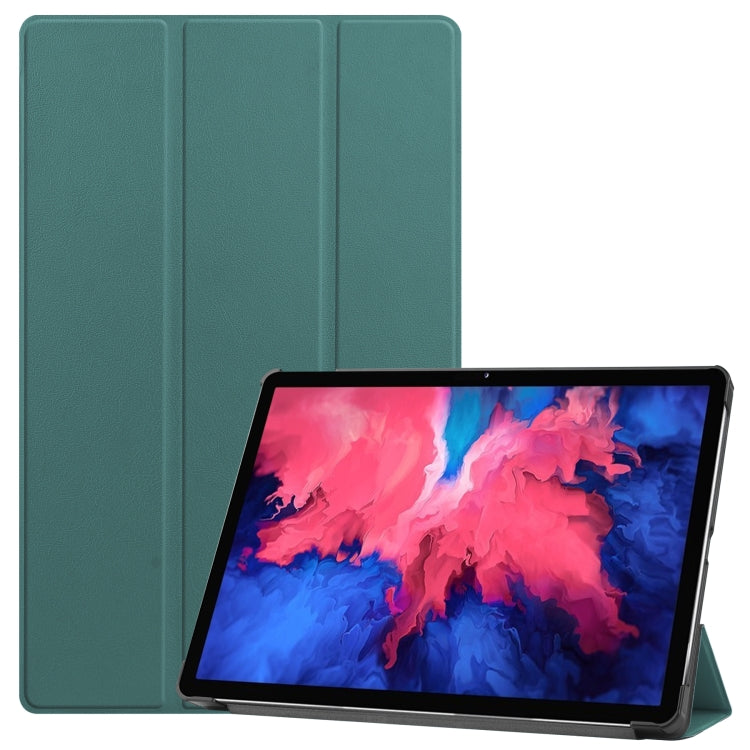 Custer Texture custodia orizzontale in pelle flip con supporto a tre pieghe e funzione Sleep/Wake-up, For Lenovo Tab P11 Pro (TB-XJ706F), For Lenovo Tab P11 (TB-J606F)