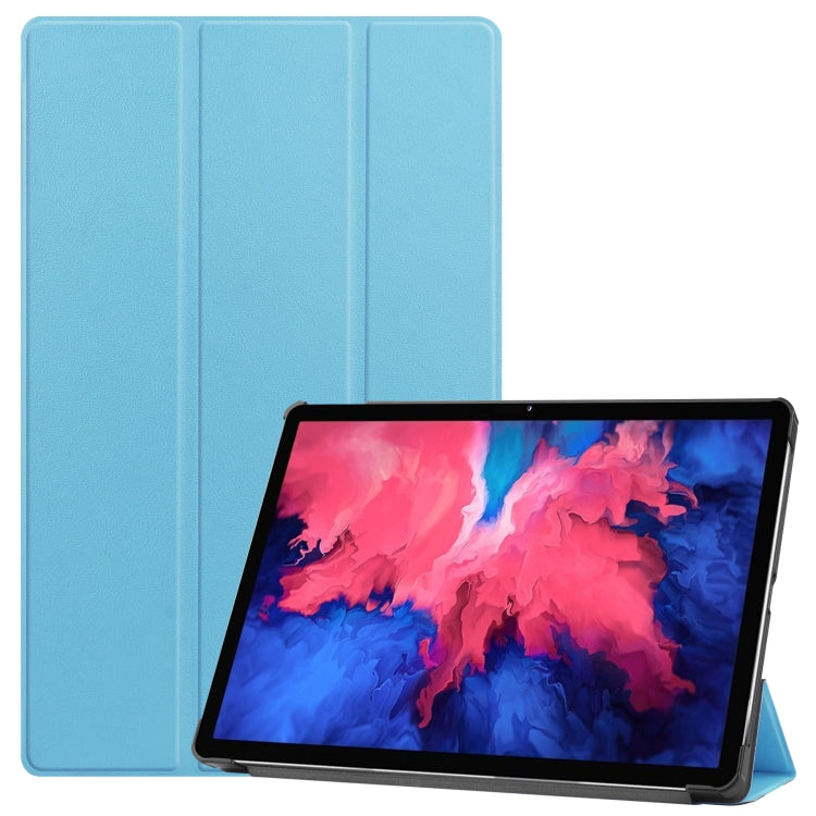 Custer Texture custodia orizzontale in pelle flip con supporto a tre pieghe e funzione Sleep/Wake-up, For Lenovo Tab P11 Pro (TB-XJ706F), For Lenovo Tab P11 (TB-J606F)