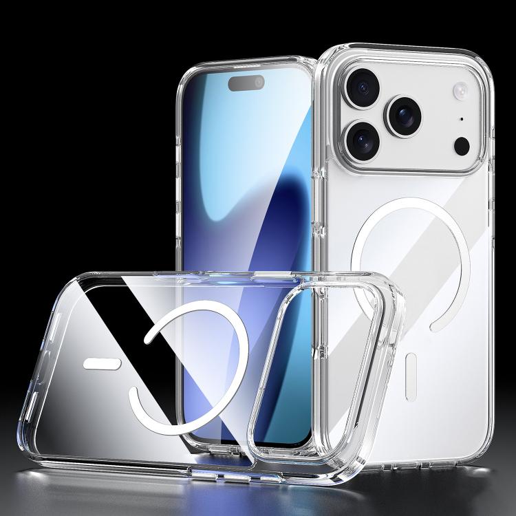 Custodia per telefono magnetica antiurto SULADA trasparente galvanizzata con airbag., For iPhone 18 Pro, For iPhone 18 Pro Max