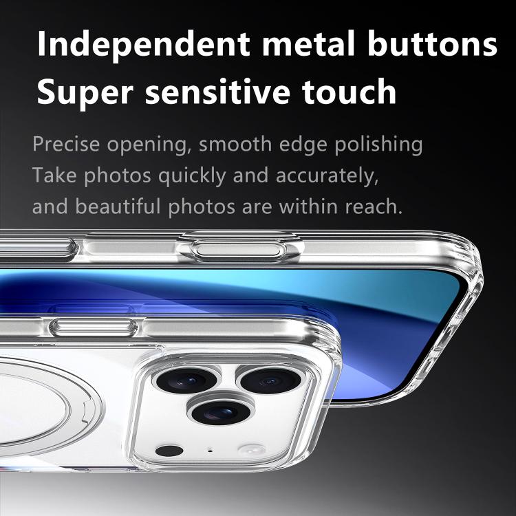 Custodia per telefono magnetica antiurto SULADA trasparente galvanizzata con airbag., For iPhone 18 Pro, For iPhone 18 Pro Max