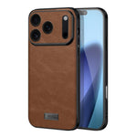 Custodia per telefono SULADA antiurto ibrida in TPU e pelle fatta a mano con fori di precisione, For iPhone 18 Pro Max, For iPhone 18 Pro