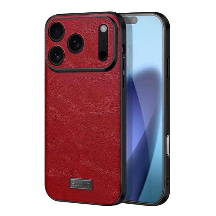Custodia per telefono SULADA antiurto ibrida in TPU e pelle fatta a mano con fori di precisione, For iPhone 18 Pro Max, For iPhone 18 Pro