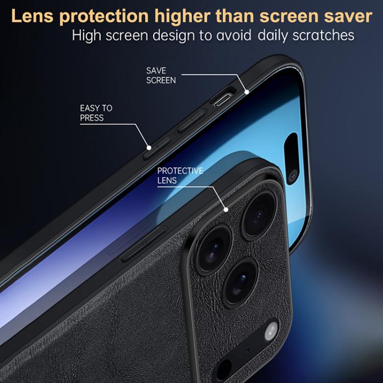 Custodia per telefono SULADA antiurto ibrida in TPU e pelle fatta a mano con fori di precisione, For iPhone 18 Pro Max, For iPhone 18 Pro