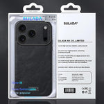 Custodia per telefono SULADA antiurto ibrida in TPU e pelle fatta a mano con fori di precisione, For iPhone 18 Pro Max, For iPhone 18 Pro