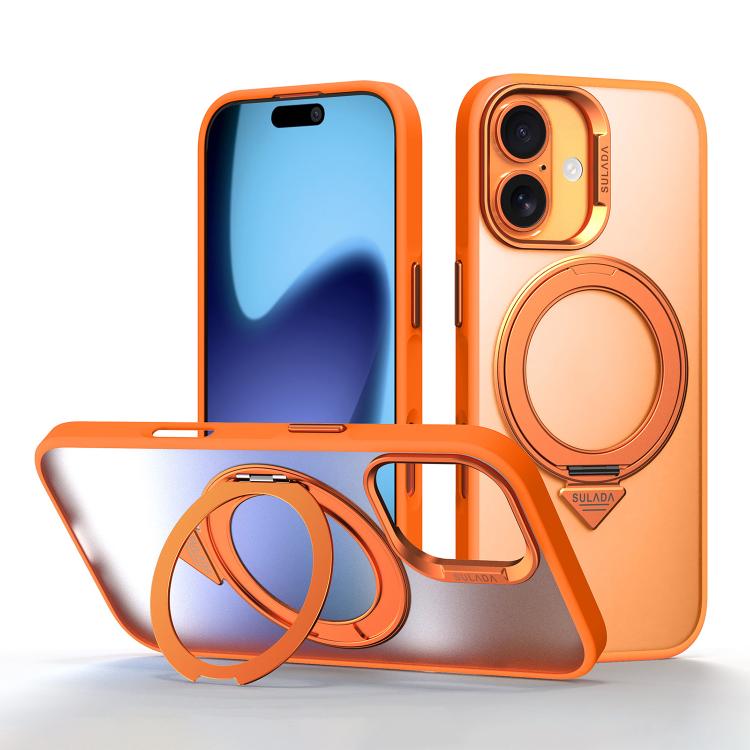 Custodia per telefono magnetica satinata SULADA con supporto girevole a 360 gradi., For iPhone 17 Pro Max, For iPhone 17 Pro, For iPhone 17