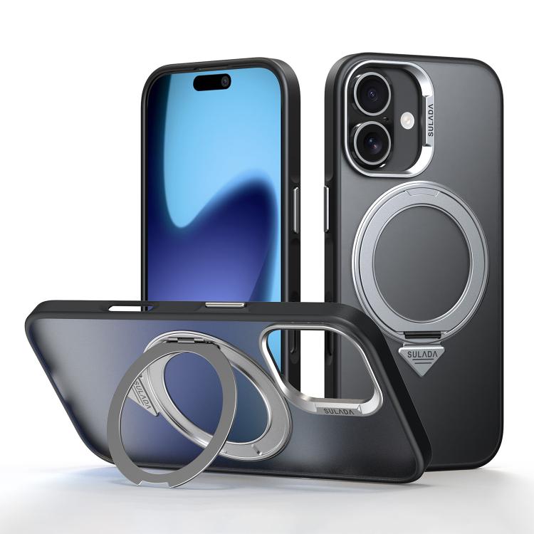 Custodia per telefono magnetica satinata SULADA con supporto girevole a 360 gradi., For iPhone 17 Pro Max, For iPhone 17 Pro, For iPhone 17