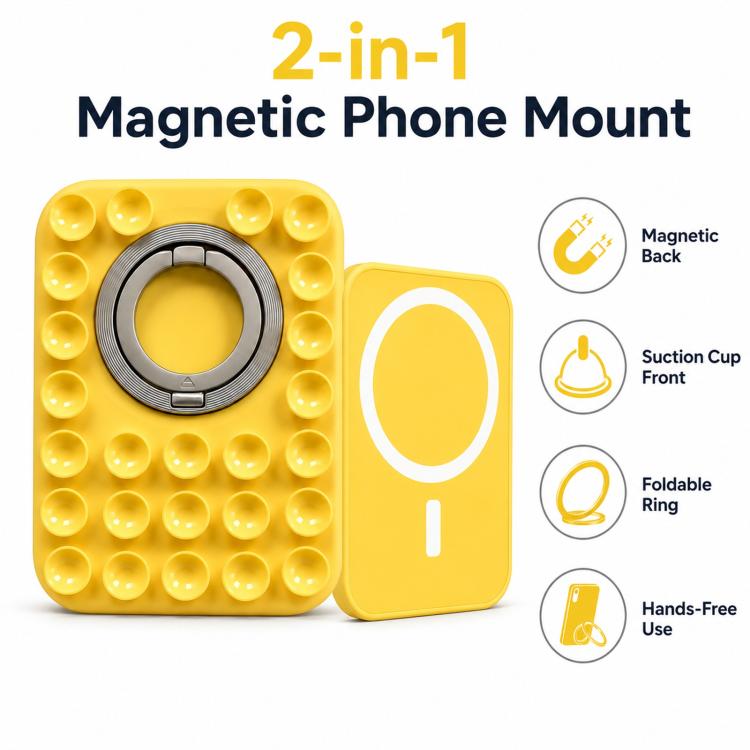 Supporto magnetico 2 in 1 in silicone per telefono con ventosa