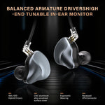 W048 Knowles Auricolari HiFi cablati in-ear con tecnologia Balanced Armature a doppio pin e cavo sostituibile, W048(Grey)