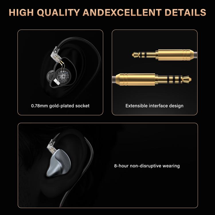 W048 Knowles Auricolari HiFi cablati in-ear con tecnologia Balanced Armature a doppio pin e cavo sostituibile, W048(Grey)