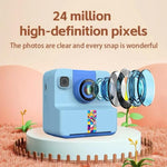 Fotocamera istantanea per bambini A30 da 2,4 pollici con schermo IPS.