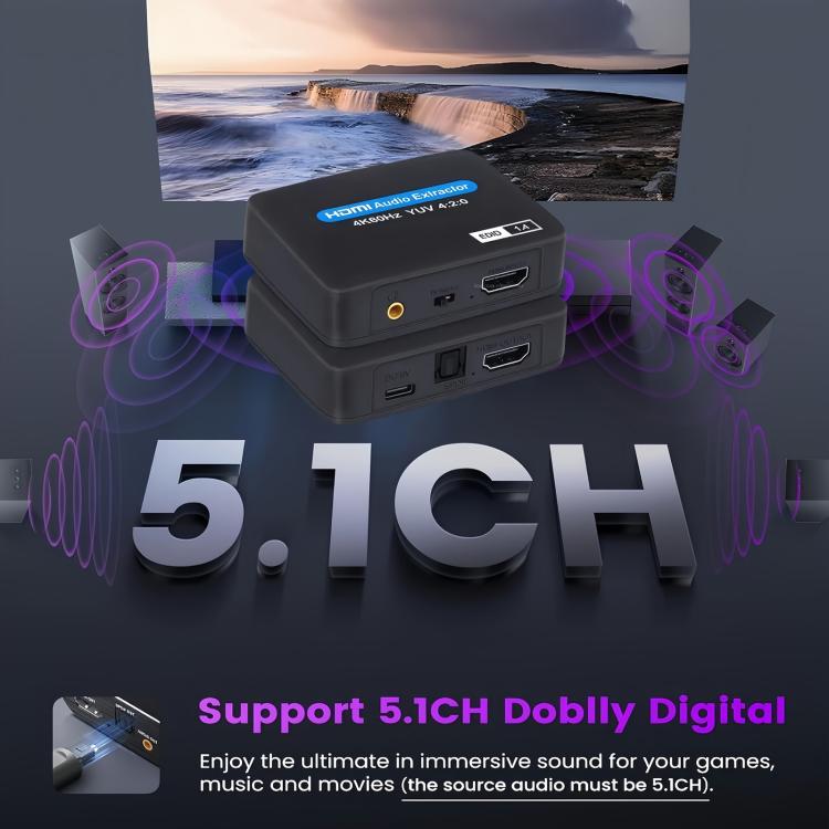 NK-330M 4K/60Hz HDMI 2.0 Audio Splitter Extractor