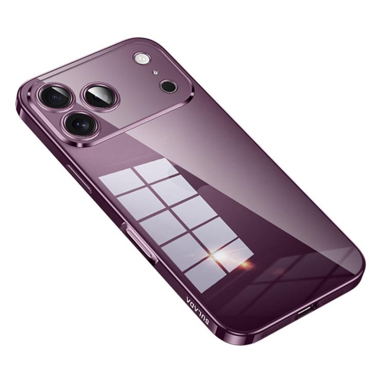 Custodia per telefono trasparente in TPU con finitura metallizzata della serie SULADA Shine Through., For iPhone 18 Pro, For iPhone 18 Pro Max