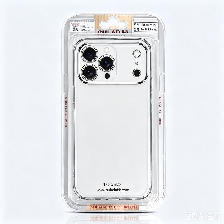 Custodia per telefono trasparente in TPU con finitura metallizzata della serie SULADA Shine Through., For iPhone 18 Pro, For iPhone 18 Pro Max
