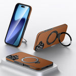 Custodia per telefono SULADA in pelle pieno fiore con supporto magnetico MagSafe., For iPhone 18 Pro, For iPhone 18 Pro Max, For iPhone 17 Pro Max, For iPhone 17 Pro, For iPhone 17