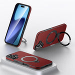 Custodia per telefono SULADA in pelle pieno fiore con supporto magnetico MagSafe., For iPhone 18 Pro, For iPhone 18 Pro Max, For iPhone 17 Pro Max, For iPhone 17 Pro, For iPhone 17