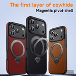 Custodia per telefono SULADA in pelle pieno fiore con supporto magnetico MagSafe., For iPhone 18 Pro, For iPhone 18 Pro Max, For iPhone 17 Pro Max, For iPhone 17 Pro, For iPhone 17