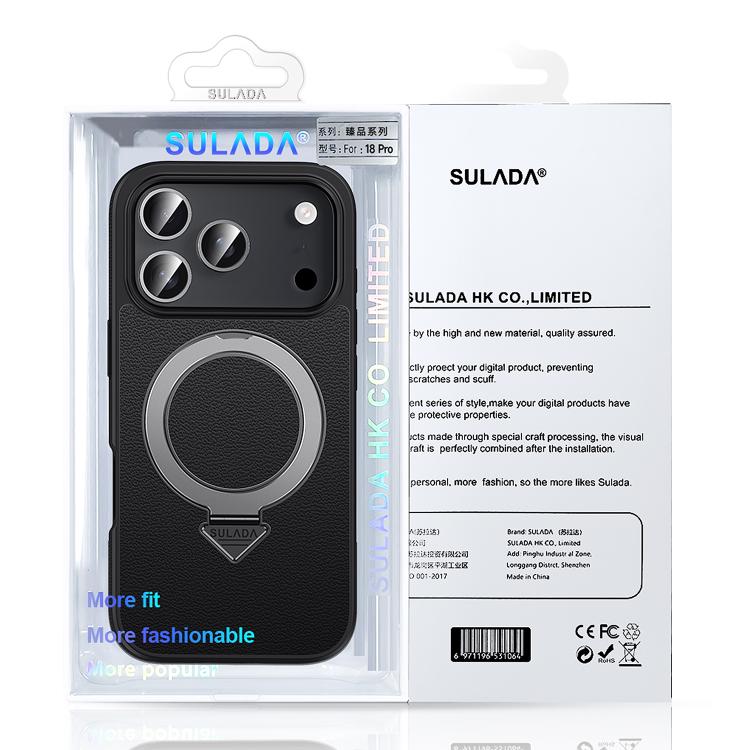 Custodia per telefono SULADA in pelle pieno fiore con supporto magnetico MagSafe., For iPhone 18 Pro, For iPhone 18 Pro Max, For iPhone 17 Pro Max, For iPhone 17 Pro, For iPhone 17