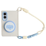 Custodia magnetica per telefono con cinturino da polso e supporto, asse centrale con morsetto laterale e finitura effetto pelle., For Galaxy Z Fold8 5G