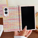 Custodia per telefono con texture Fantasy Weave e morsetto laterale magnetico ad asse centrale, For Galaxy Z Fold8 5G