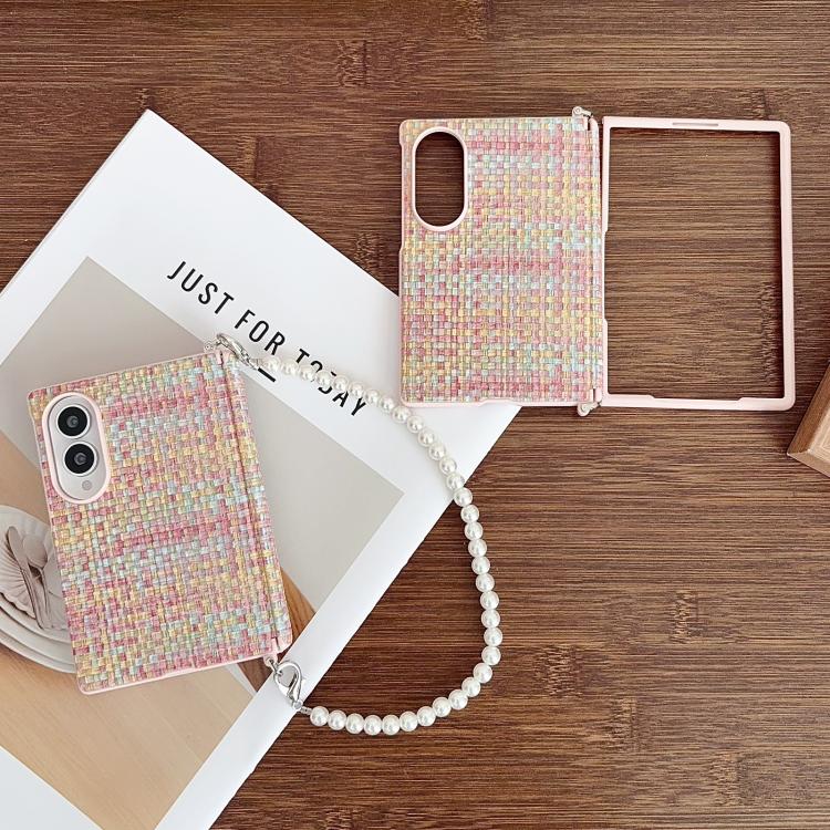 Custodia per telefono con texture Fantasy Weave e morsetto laterale magnetico ad asse centrale, For Galaxy Z Fold8 5G