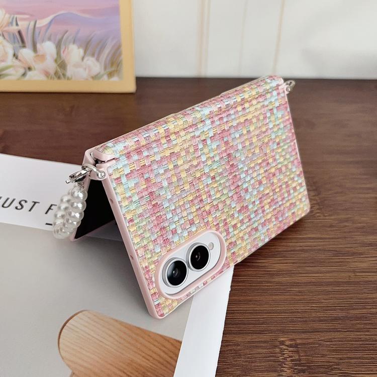 Custodia per telefono con texture Fantasy Weave e morsetto laterale magnetico ad asse centrale, For Galaxy Z Fold8 5G