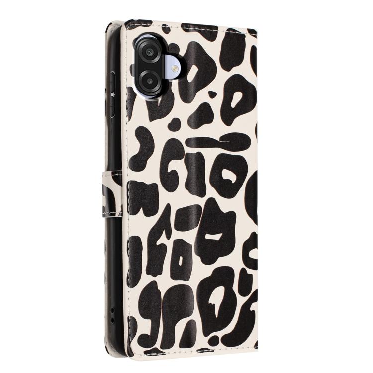 Portafoglio con stampa leopardata, custodia per telefono in ecopelle con cordino, For Galaxy A08 / A07 / A06, For Galaxy A18 / A17 / A26, For Galaxy A57 5G, For Galaxy A37 5G