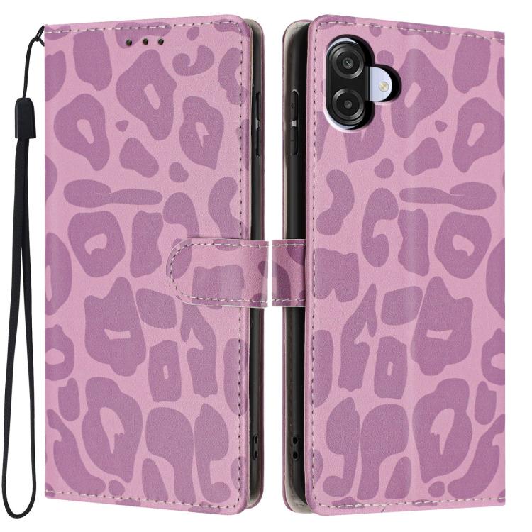 Portafoglio con stampa leopardata, custodia per telefono in ecopelle con cordino, For Galaxy A08 / A07 / A06, For Galaxy A18 / A17 / A26, For Galaxy A57 5G, For Galaxy A37 5G