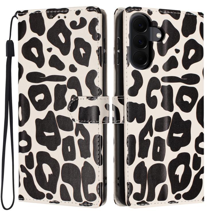 Portafoglio con stampa leopardata, custodia per telefono in ecopelle con cordino, For Galaxy A08 / A07 / A06, For Galaxy A18 / A17 / A26, For Galaxy A57 5G, For Galaxy A37 5G