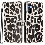 Portafoglio con stampa leopardata, custodia per telefono in ecopelle con cordino, For Galaxy A15 5G / 4G, For Galaxy A55 5G, For Galaxy A35 5G, For Galaxy A05