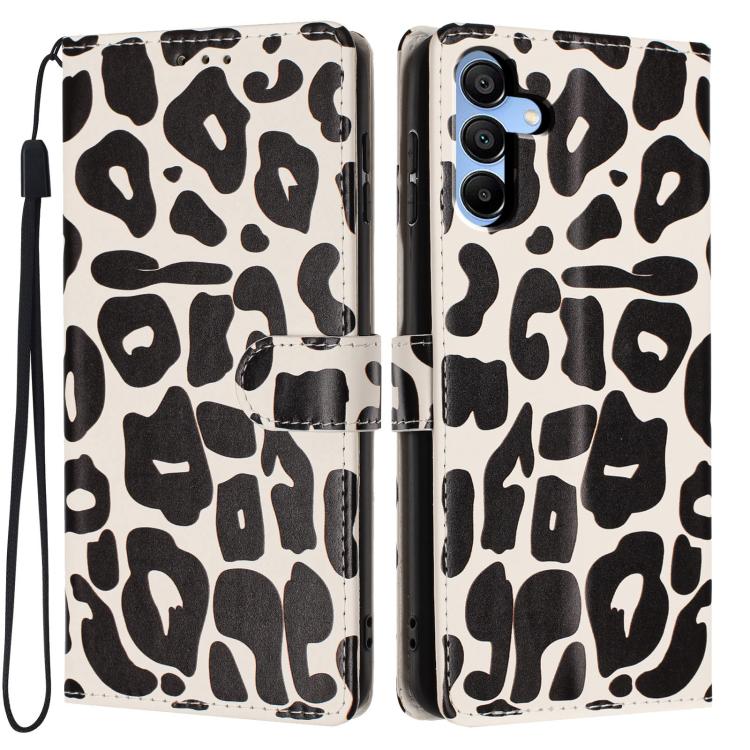 Portafoglio con stampa leopardata, custodia per telefono in ecopelle con cordino, For Galaxy A15 5G / 4G, For Galaxy A55 5G, For Galaxy A35 5G, For Galaxy A05