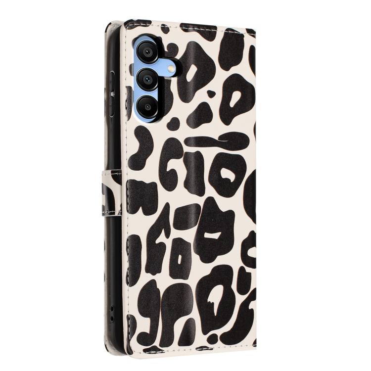 Portafoglio con stampa leopardata, custodia per telefono in ecopelle con cordino, For Galaxy A15 5G / 4G, For Galaxy A55 5G, For Galaxy A35 5G, For Galaxy A05