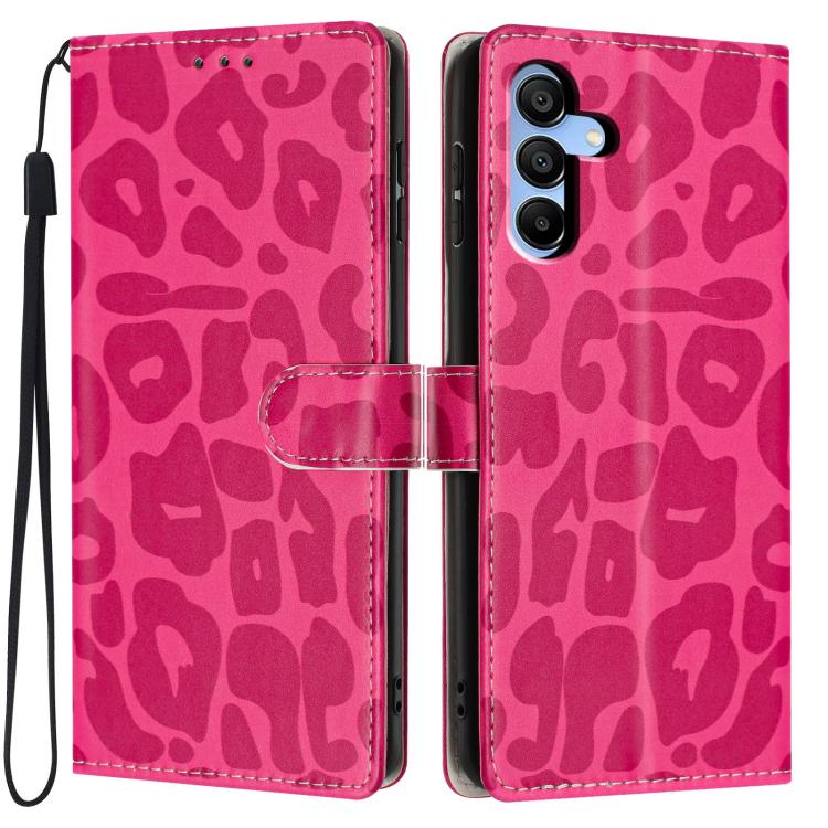 Portafoglio con stampa leopardata, custodia per telefono in ecopelle con cordino, For Galaxy A15 5G / 4G, For Galaxy A55 5G, For Galaxy A35 5G, For Galaxy A05