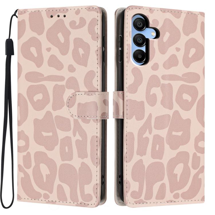 Portafoglio con stampa leopardata, custodia per telefono in ecopelle con cordino, For Galaxy A15 5G / 4G, For Galaxy A55 5G, For Galaxy A35 5G, For Galaxy A05