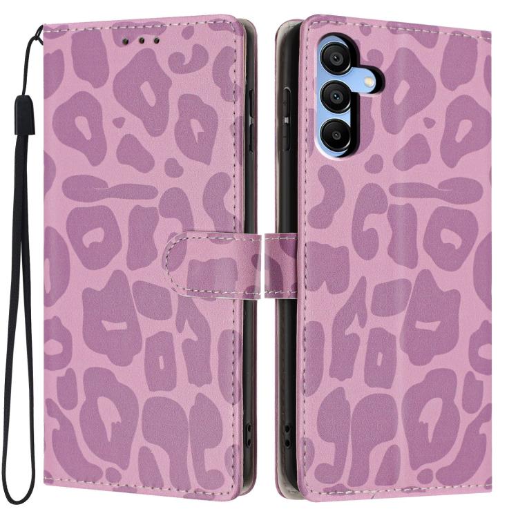 Portafoglio con stampa leopardata, custodia per telefono in ecopelle con cordino, For Galaxy A15 5G / 4G, For Galaxy A55 5G, For Galaxy A35 5G, For Galaxy A05