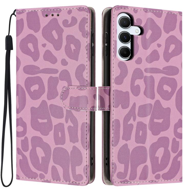 Portafoglio con stampa leopardata, custodia per telefono in ecopelle con cordino, For Galaxy A15 5G / 4G, For Galaxy A55 5G, For Galaxy A35 5G, For Galaxy A05