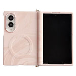 Custodia per telefono con texture a onda e morsetto laterale sull'asse centrale, con anello magnetico., For Galaxy Z Fold8 5G