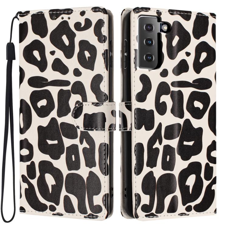 Portafoglio con stampa leopardata, custodia per telefono in ecopelle con cordino, For Galaxy S21 FE 5G, For Galaxy S21 5G, For Galaxy S21+ 5G, For Galaxy S21 Ultra 5G