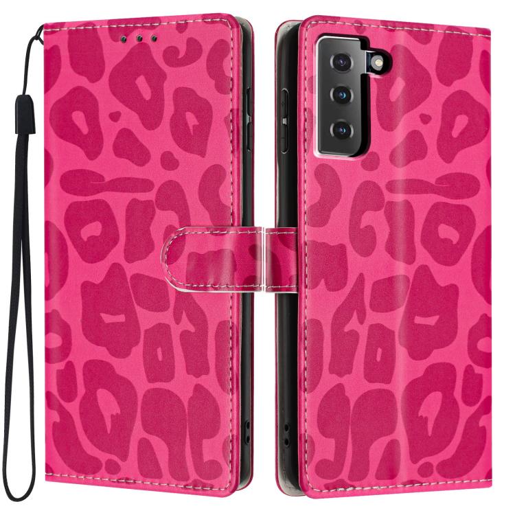 Portafoglio con stampa leopardata, custodia per telefono in ecopelle con cordino, For Galaxy S21 FE 5G, For Galaxy S21 5G, For Galaxy S21+ 5G, For Galaxy S21 Ultra 5G