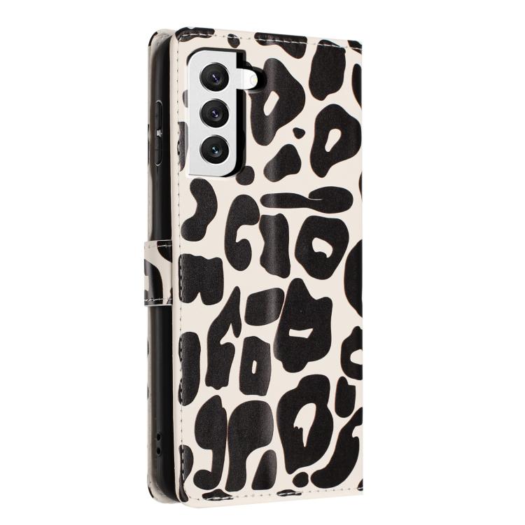 Portafoglio con stampa leopardata, custodia per telefono in ecopelle con cordino, For Galaxy S21 FE 5G, For Galaxy S21 5G, For Galaxy S21+ 5G, For Galaxy S21 Ultra 5G