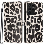 Portafoglio con stampa leopardata, custodia per telefono in ecopelle con cordino, For Galaxy S21 FE 5G, For Galaxy S21 5G, For Galaxy S21+ 5G, For Galaxy S21 Ultra 5G