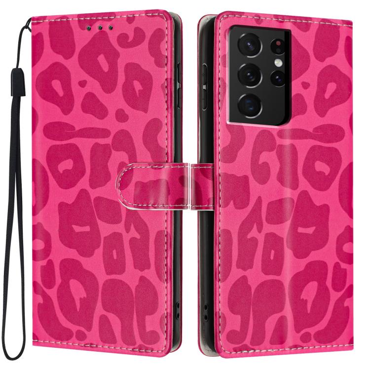 Portafoglio con stampa leopardata, custodia per telefono in ecopelle con cordino, For Galaxy S21 FE 5G, For Galaxy S21 5G, For Galaxy S21+ 5G, For Galaxy S21 Ultra 5G