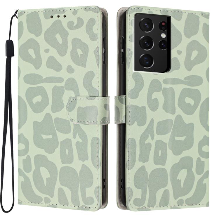 Portafoglio con stampa leopardata, custodia per telefono in ecopelle con cordino, For Galaxy S21 FE 5G, For Galaxy S21 5G, For Galaxy S21+ 5G, For Galaxy S21 Ultra 5G