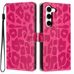 Portafoglio con stampa leopardata, custodia per telefono in ecopelle con cordino, For Galaxy S24 5G, For Galaxy S23 Ultra 5G, For Galaxy S23+ 5G, For Galaxy S23 5G
