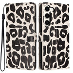 Portafoglio con stampa leopardata, custodia per telefono in ecopelle con cordino, For Galaxy S24 5G, For Galaxy S23 Ultra 5G, For Galaxy S23+ 5G, For Galaxy S23 5G