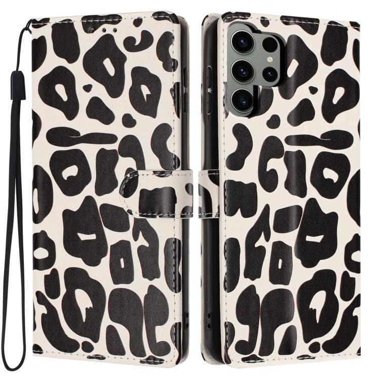 Portafoglio con stampa leopardata, custodia per telefono in ecopelle con cordino, For Galaxy S24 5G, For Galaxy S23 Ultra 5G, For Galaxy S23+ 5G, For Galaxy S23 5G