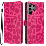 Portafoglio con stampa leopardata, custodia per telefono in ecopelle con cordino, For Galaxy S24 5G, For Galaxy S23 Ultra 5G, For Galaxy S23+ 5G, For Galaxy S23 5G