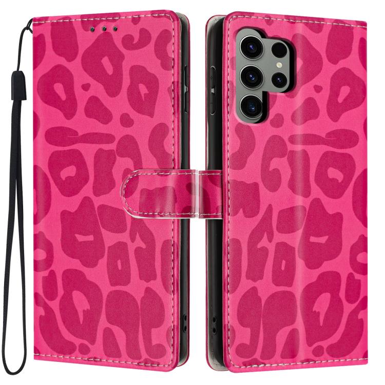Portafoglio con stampa leopardata, custodia per telefono in ecopelle con cordino, For Galaxy S24 5G, For Galaxy S23 Ultra 5G, For Galaxy S23+ 5G, For Galaxy S23 5G