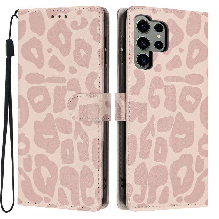 Portafoglio con stampa leopardata, custodia per telefono in ecopelle con cordino, For Galaxy S24 5G, For Galaxy S23 Ultra 5G, For Galaxy S23+ 5G, For Galaxy S23 5G