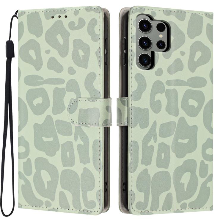 Portafoglio con stampa leopardata, custodia per telefono in ecopelle con cordino, For Galaxy S24 5G, For Galaxy S23 Ultra 5G, For Galaxy S23+ 5G, For Galaxy S23 5G