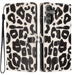 Portafoglio con stampa leopardata, custodia per telefono in ecopelle con cordino, For Galaxy S24 5G, For Galaxy S23 Ultra 5G, For Galaxy S23+ 5G, For Galaxy S23 5G